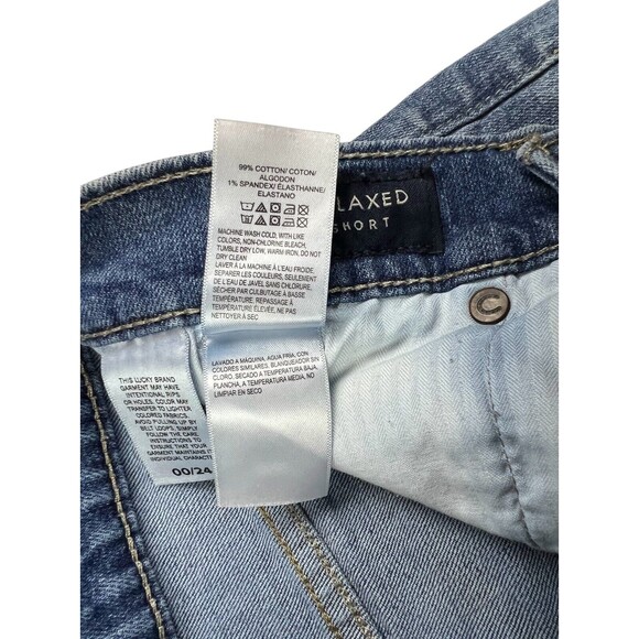 Lucky Brand Relaxed Jean Shorts  Women's 00/24  Mid-Rise  Distressed Cut-off - Picture 7 of 8